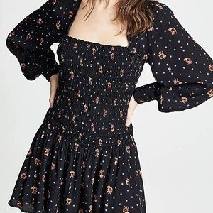 Free People XS Two Faces long sleeved floral mini dress